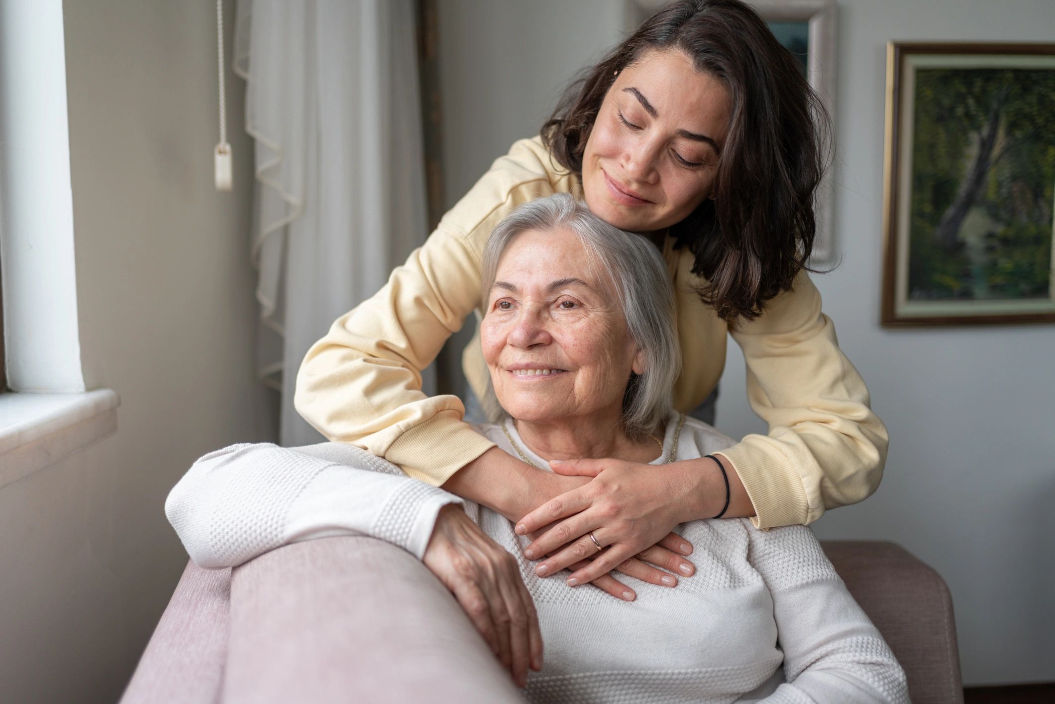 Caregiver providing compassionate respite care for senior